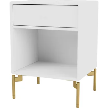 Noční stolek Montana, Noční stolek Dream na mosazných nožkách bílý - Formadore