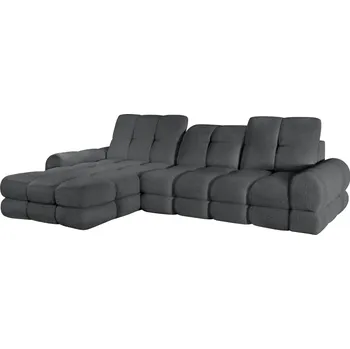 Sedací souprava Rozkládací sedací souprava s elektrickou funkcí výsuvu, tmavě šedá, levá, TOLLO S ROH