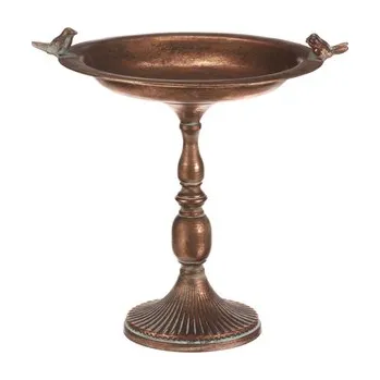 Stojan kovový - 46 cm, aranžovací, s ptáčky, měděný