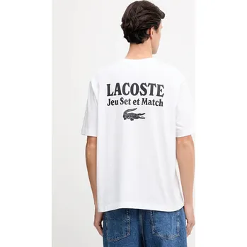 Bavlněné tričko Lacoste TH5950 bílá 00X, vel. XXL