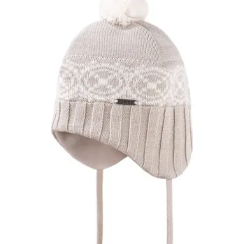 Čepice Kama dětská pletená Merino čepice B92 112 - béžová S