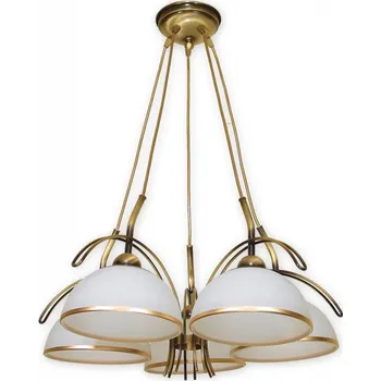 Lemir Závěsné svítidlo na lanku O1485 PAT Flex lustr 5 ramenný, patina