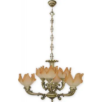 Svítidlo Lemir Závěsné svítidlo na řetězu 676/W6 Pegaz lustr 6 ramenný, patina