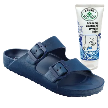 Dámské pantofle SANTE Dámské pantofle EB/2025 BLUE v.36 + krém na zvláčnění kůže