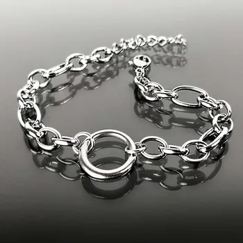 Náramek Řetízkový náramek s kruhem, nerezová ocel č. 1491