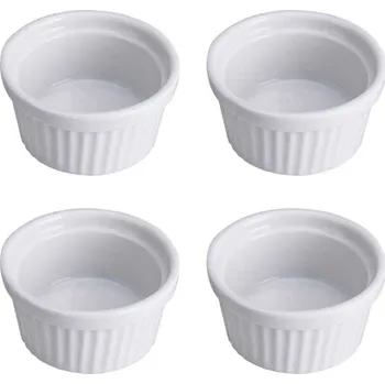 EH Excellent Houseware Misky na občerstvení z porcelánu, 4 ks, bílé