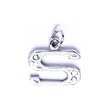 Přívěsek Zlatý přívěsek, bílé zlato, čiré zirkony, písmenko S, P 1106 (Zlaté písmeno)