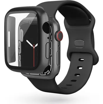 Chytré hodinky Ochranný kryt na Apple Watch 7 45 mm Epico Glass Case - černý