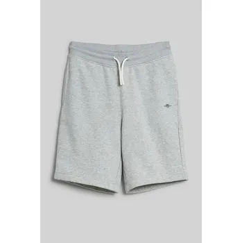 Chlapecké kraťasy TEPLÁKOVÉ ŠORTKY GANT SHIELD SWEAT SHORTS LIGHT GREY MELANGE