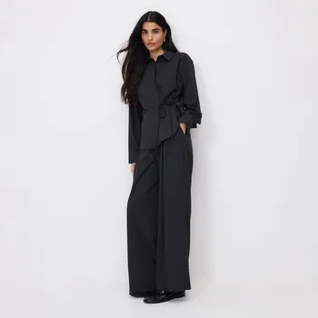 Dámské kalhoty Reserved - Kalhoty s příměsí vlny - tmavě šedá - 861GS-90X - 861GS-90X-XS