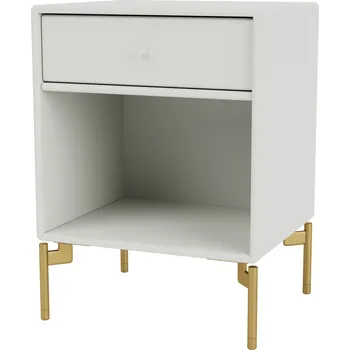 Noční stolek Montana, Noční stolek Dream na mosazných nožkách světle šedý - Formadore