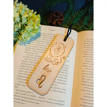 Záložka Dary dřeva Dřevěná záložka do knížky - znamení lev