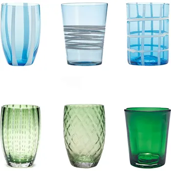 Sklenice Zafferano, Sklenice Melting Pot, zelené a modré, 6 ks - Formadore