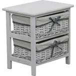 Komoda, 2 zásuvková, starobílá, RUBY 2