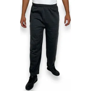 Dunauone Pánské zateplené tepláky nadměrné velikosti bez manžety JUSTIN Barva: Šedá, Velikost: 8XL