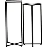 Stojan na květiny - kovové rámy, skleněná deska, cena za sadu 2 ks