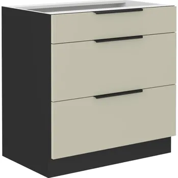 Kuchyňská linka Spodní skříňka, kašmír/černá, ARAKA 80 D 3S BB