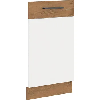 Kuchyňská linka Dvířka na vestavnou myčku nádobí, dub lancelot / bílá extra vysoký lesk HG, VEGA ZM 713x446