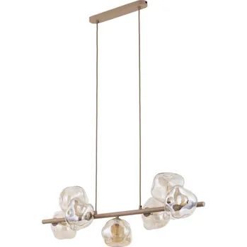 Lustr na lanku LAVA 7xG9/8W/230V béžová/kouřová béžová