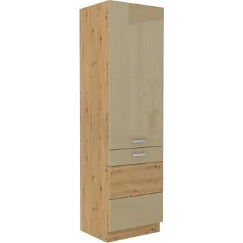 Kuchyňská skříňka 60 LO-210 2F Lednicová skříň ARTISAN CAPPUCCINO lesk/dub artisan