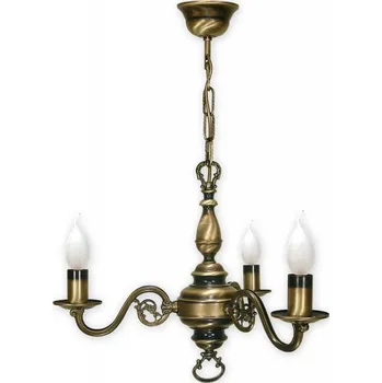 Lemir Závěsné svítidlo na řetězu 383/W3 Svícen lustr 3 ramenný, patina