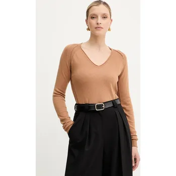 Dámský svetr Svetr z vlněné směsi Silvian Heach DIEGOROSA GPA25242MA hnědá 82X, vel. XS