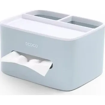 Úložný box Obdélníkový multifunkční stolní organizér se zásobníkem na kapesníčky Barva: modrá