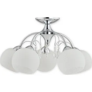 Svítidlo Lemir Dřevěné stropní svítidlo O2255 W5 CH Brenta lustr 5 ramenný, chrom