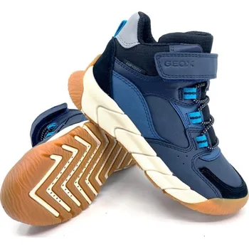 Chlapecké polobotky Chlapecká kotníková obuv Geox J Flexyper pro Denim/ Black 39, Vnitřní délka boty: 25,3 cm, Vnitřní šířka boty: 9,3 cm