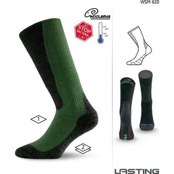 Lasting merino ponožky WSM zelené Velikost: M