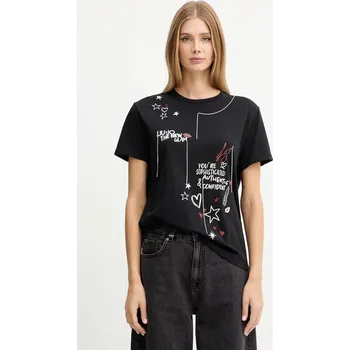 Pánské oblečení Bavlněné tričko Liu Jo MF5345.JS923 černá 99X, vel. S