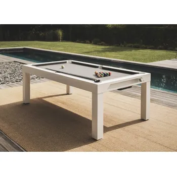 Kulečníkový stůl CORNILLEAU: Classic Pool Table, bílý rám / světle šedé sukno