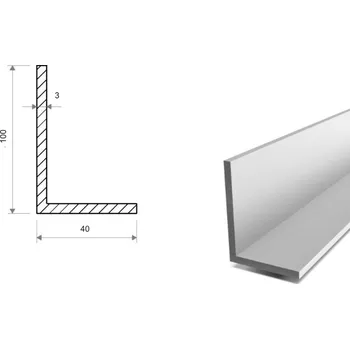 Stavební profil Hliníkový profil L 100x40x3 (EN 6060)