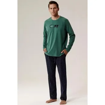 Pánské pyžamo Atlantic NMP-390 - bavlna Zelená XL