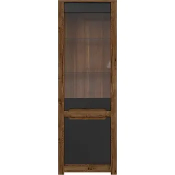 Knihovna RUSO vitrína REG1W1D dub april/černý mat