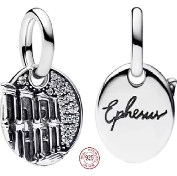 Přívěsek Charm Sterlingové stříbro 925 Turecko - Efez - Celsova knihovna, přívěsek na náramek cestování