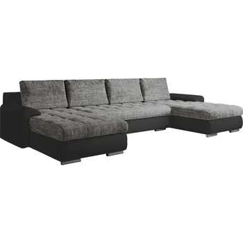 Obývací pokoj Univerzální sedací souprava, ekokůže černá/šedý melír, TOLITA U UNI