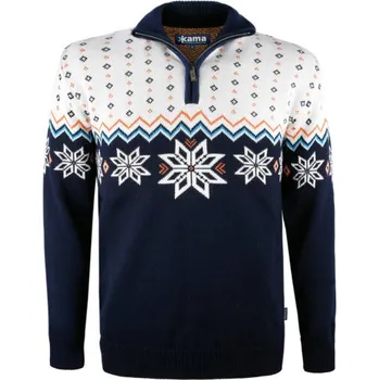 Pánský svetr Kama Merino svetr AND 401 108 - tmavě modrá S