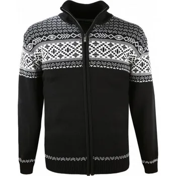 Pánská móda Kama pletený Merino svetr 4064 110 - černá XXL