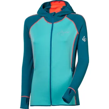 Dámská mikina Progress TISPA HOODY dámská funkční sportovní mikina s kapucí modrozelená/mintová Velikost: XL