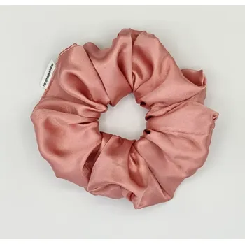 Saténová Scrunchie gumička starorůžová XL
