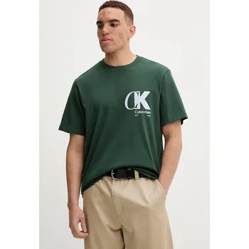 Bavlněné tričko Calvin Klein LV04RD823G zelená 87X, vel. XS