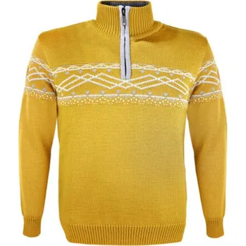 Pánský svetr Kama Merino svetr 4060 102 - žlutá L