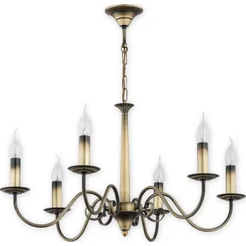 Svítidlo Lemir Závěsné svítidlo na řetězu O2896 W6 PAT Asti lustr 6 ramenný, patina