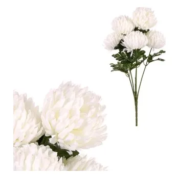 umělá květina Chryzantéma umělá - kytice, barva bílá.