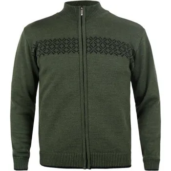 Pánský svetr Kama Merino svetr L142 106 - tmavě zelená S