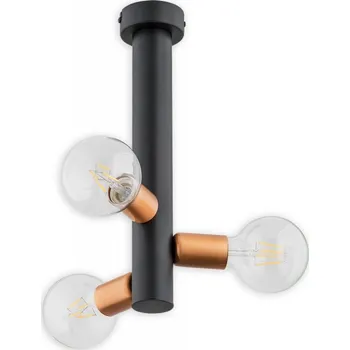 Svítidlo Lemir Stropní svítidlo O2823 W3 CZA Foco lustr 3 ramenný, černá matná + měď