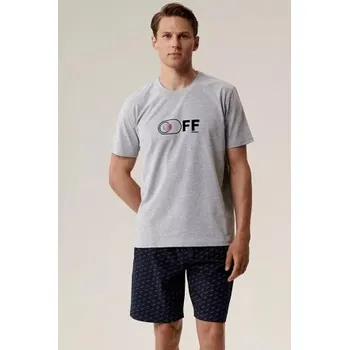 Pánské pyžamo Pánské pyžamo Atlantic NMP-395 - bavlna Šedá M