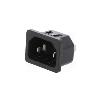 Elektrická zásuvka Konektor napájecí AC zásuvka vidlice 10A 250VAC IEC 60320