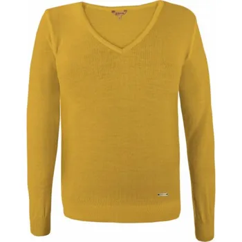 Dámský svetr Kama Merino svetr 5104 102 - žlutá L